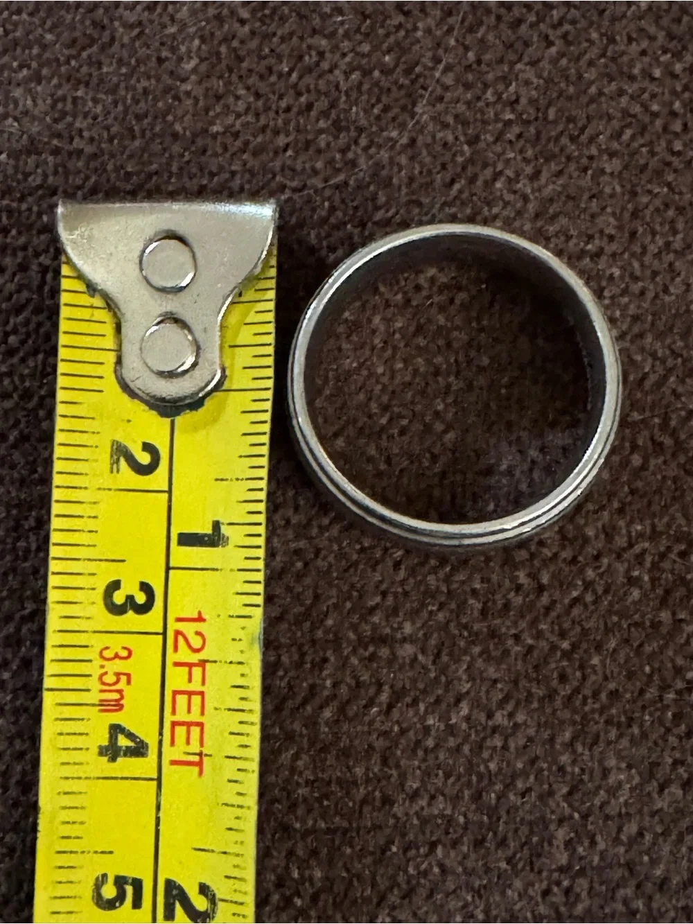 Men's Silver Metal Ribbed Ring